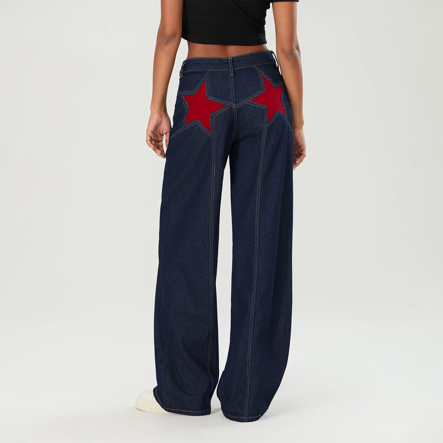 STELLA | Jeans Donna a Gamba Larga con Stelle