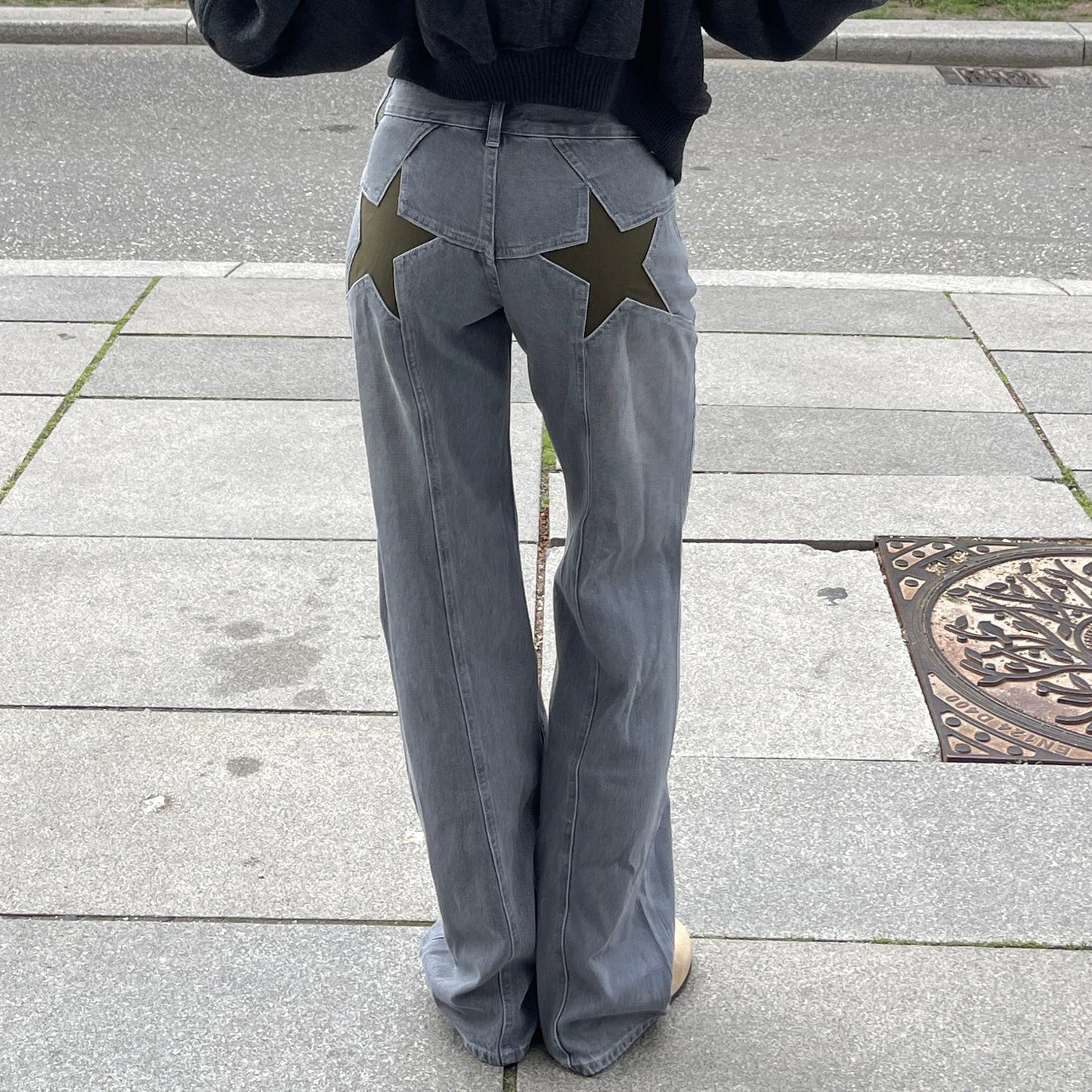 STELLA | Jeans Donna a Gamba Larga con Stelle